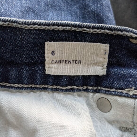 Gap 1969 Carpenter Jeans Women 6 Blue High Rise Cropped Button Fly Loose Denim - Picture 10 of 10